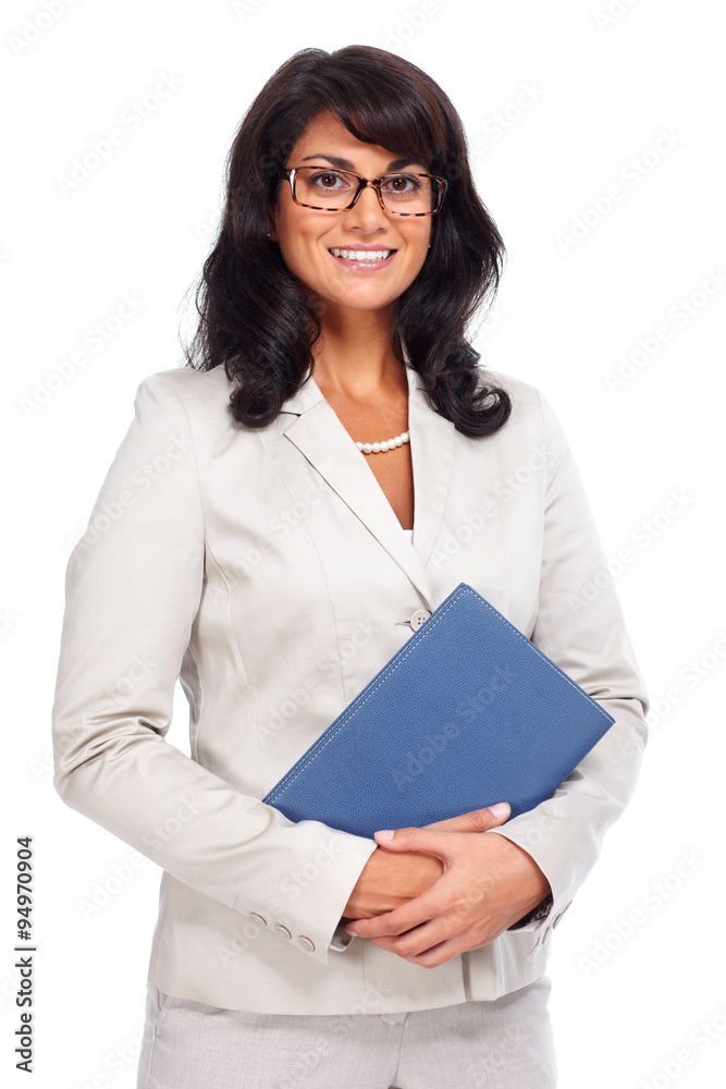 Beautiful business woman with folder. Beautiful business woman with folder.