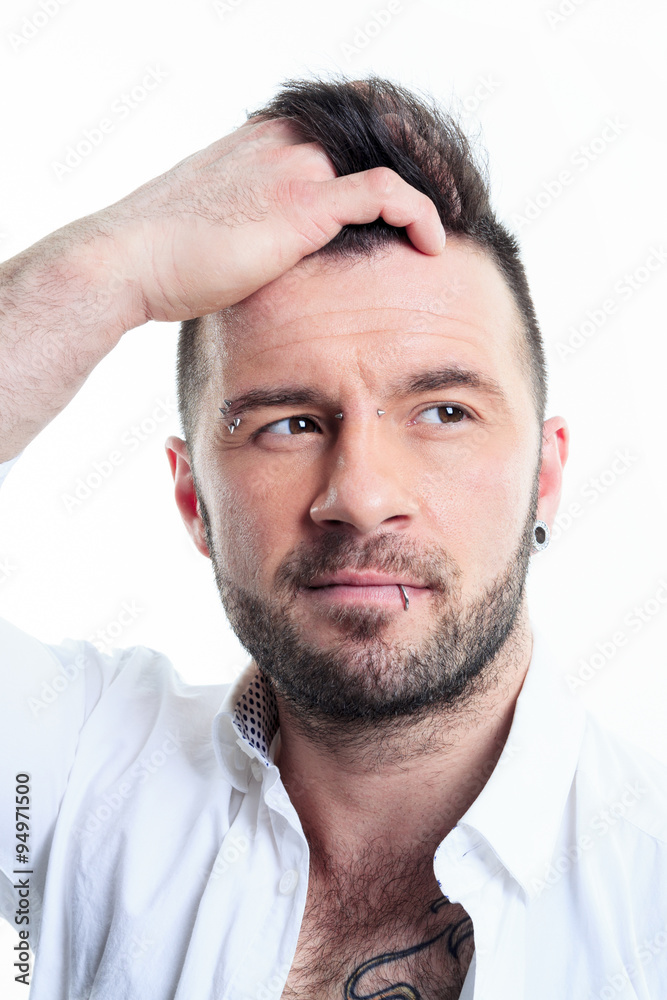 Fototapeta premium sexy men with a detach shirt