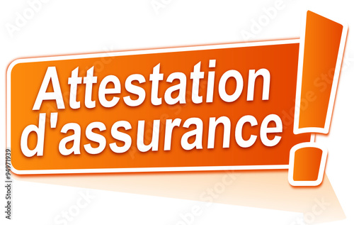 attestation d'assurance sur étiquette orange