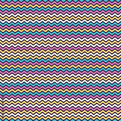 CMYK Wavy Lines Seamless Pattern