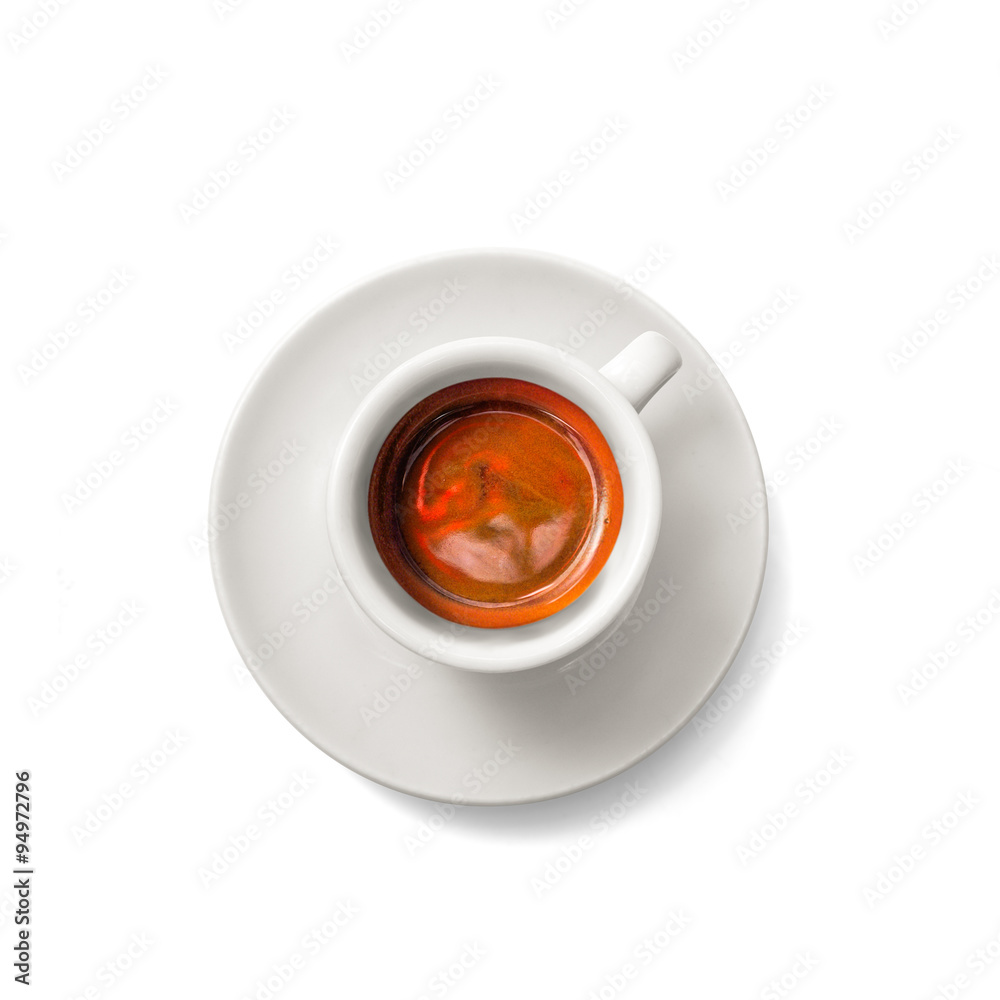 Cup of espresso coffee isolated on white plus clipping path Cup of espresso coffee isolated on white plus clipping path