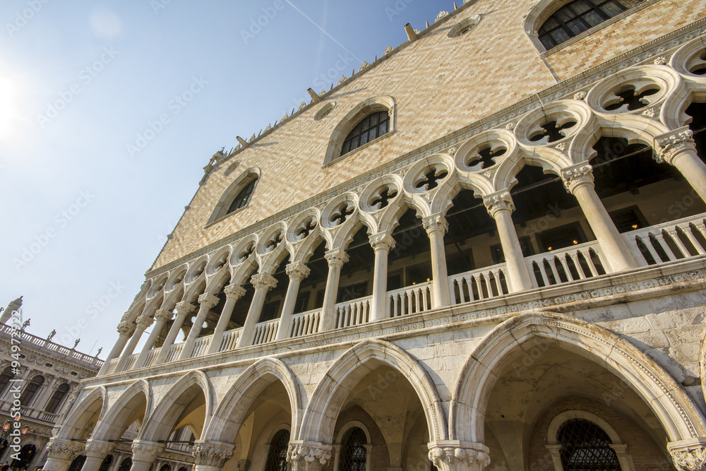 The Doge Palace - Venice Italy / Detail of the Doge Palace (Palazzo Ducale) in St. Mark Square, Venice