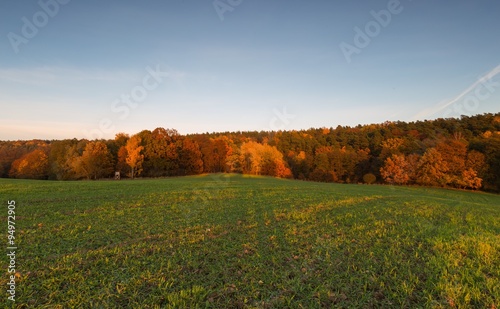 Beautiful autumnal sunset landscape