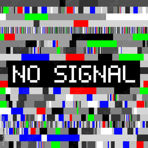Vector Seamless No Signal Broken TV Digital Glitch Distortion Pattern