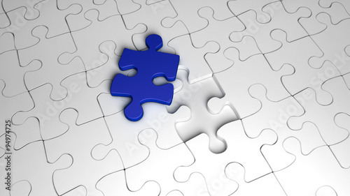 Puzzleteil blau