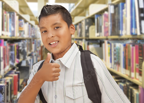 Hispanic Student Boy with T...