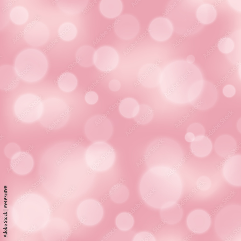 Pink color bokeh vector background. Blurred light background with bokeh effect. Defocused backdrop in the color of women.