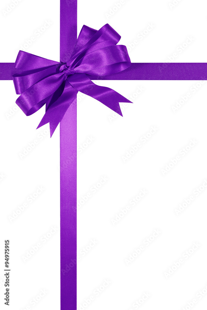 Violet Bow And Ribbon Stock Illustration - Download Image Now