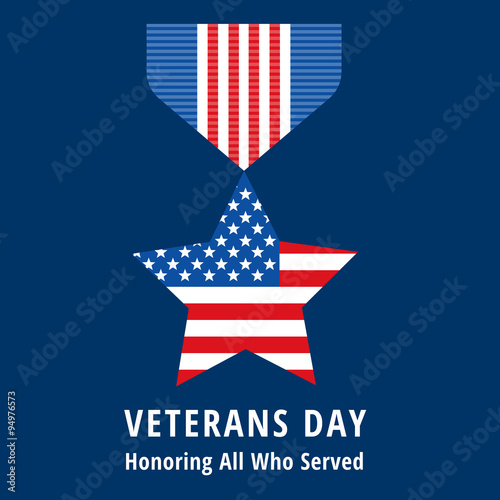veterans day flat medals icons