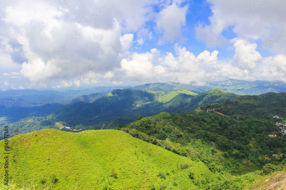 Fototapeta premium Landscape on the mountain at countryside in Thailand.