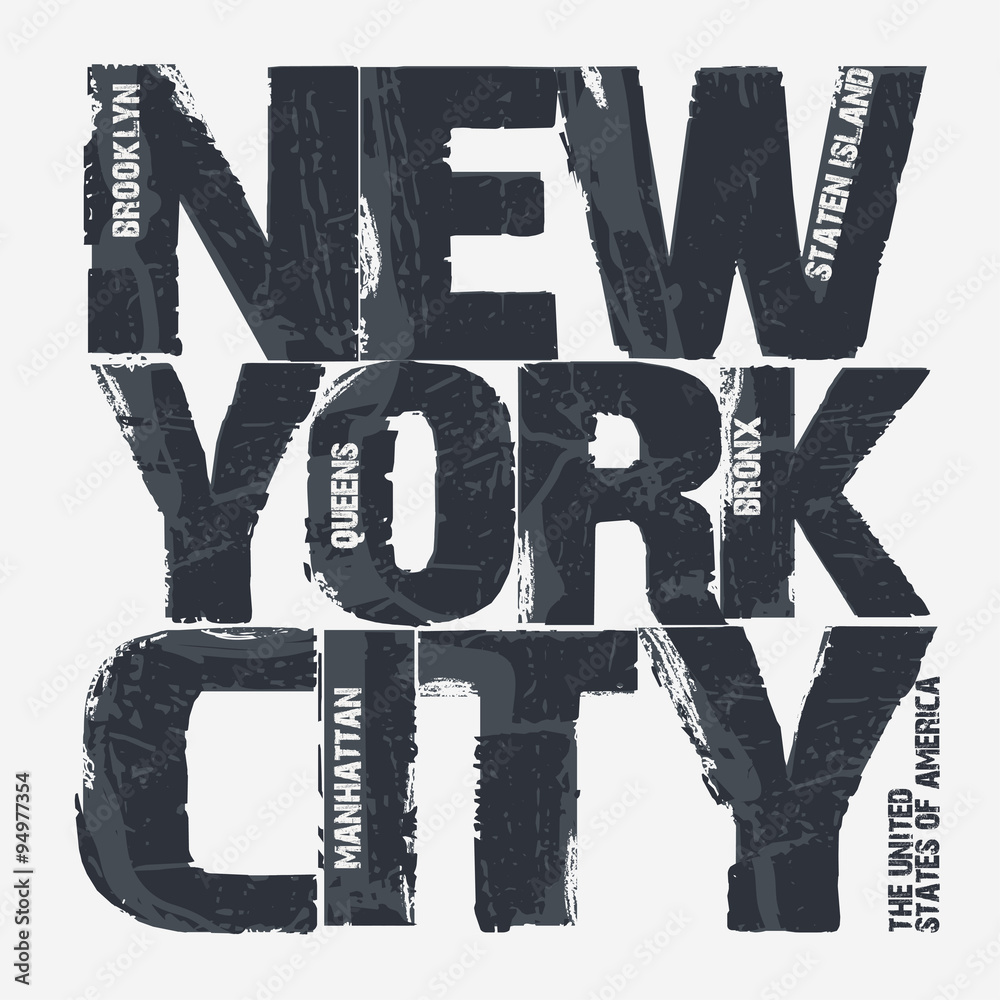 New York City Typography design - obrazy, fototapety, plakaty 