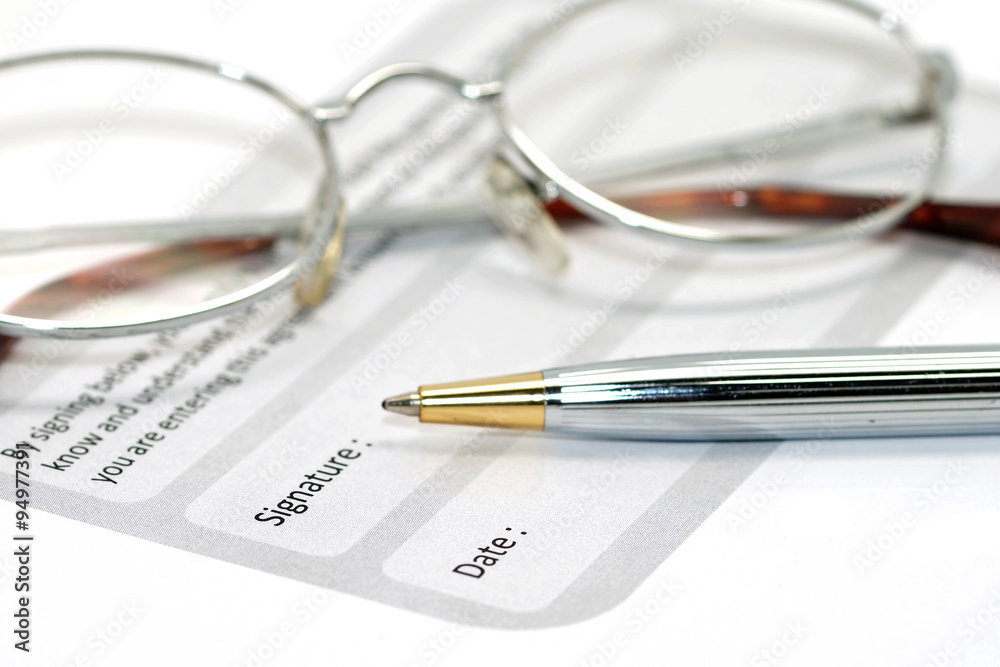 signature field on document with pen signature field on document with pen
