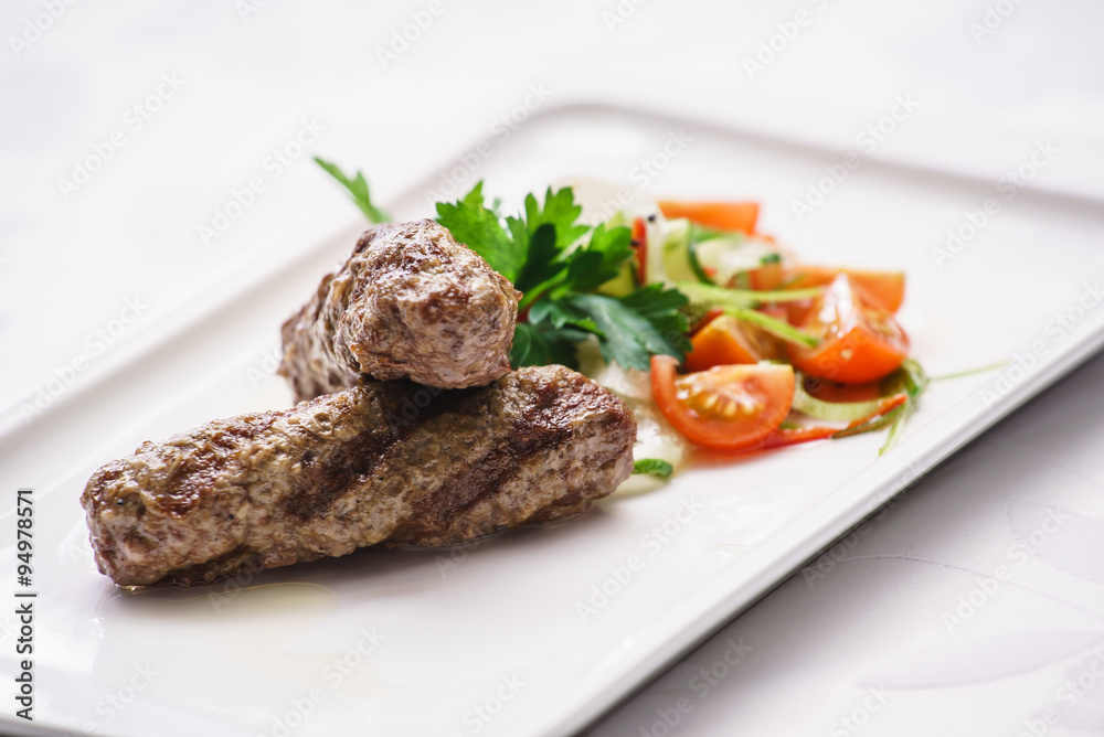 kebab with salad kebab with salad