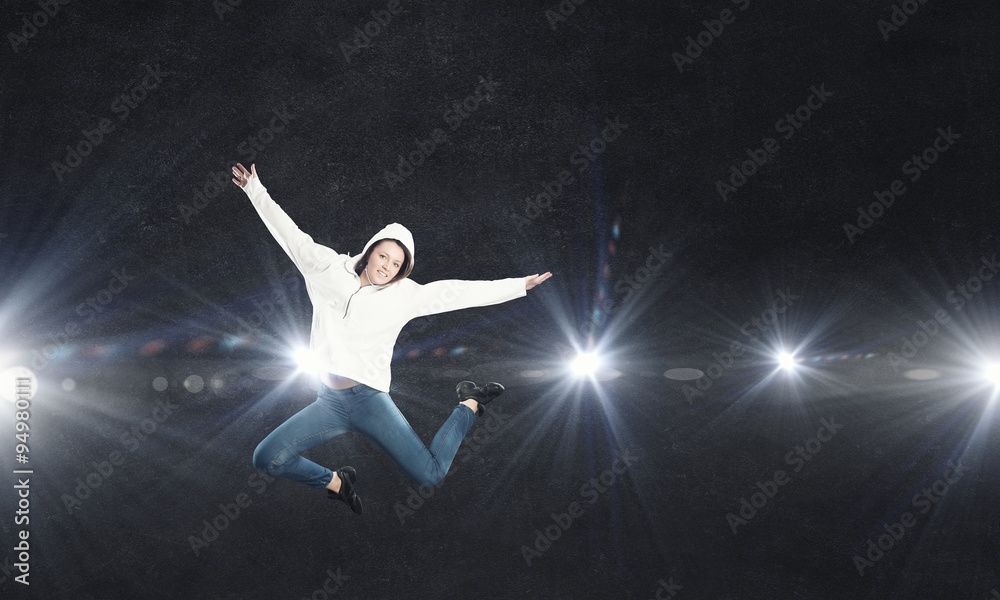 Dancer girl in jump Dancer girl in jump