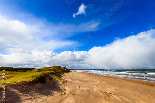 The wind swept beach at the end of summer