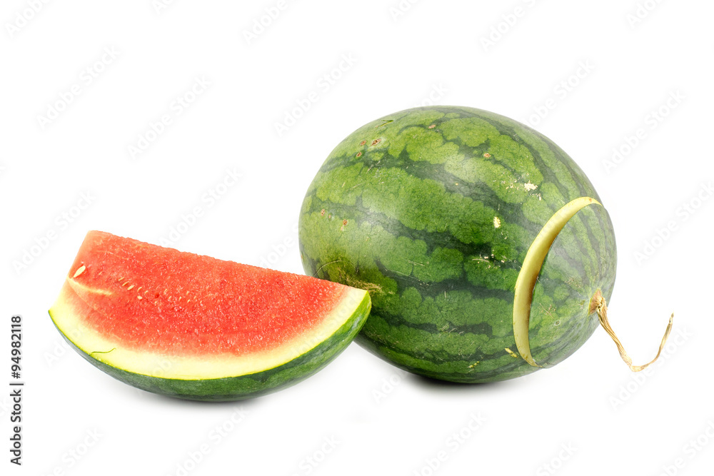 fresh watermelon on the white background fresh watermelon on the white background