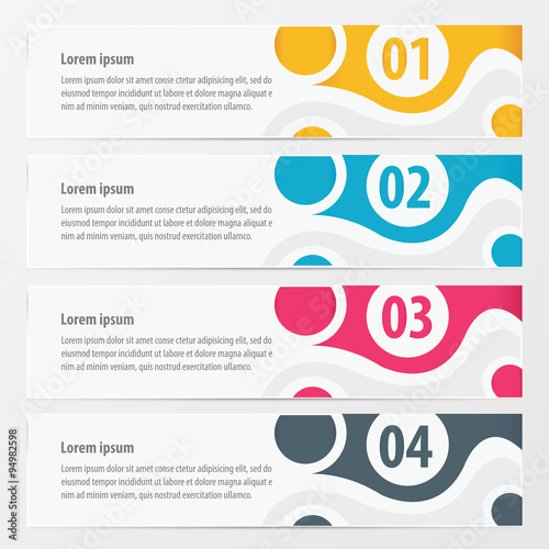 vector banner cicle design  yellow, blue, pink color