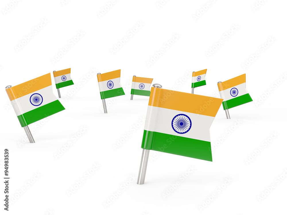 Square pins with flag of india Square pins with flag of india