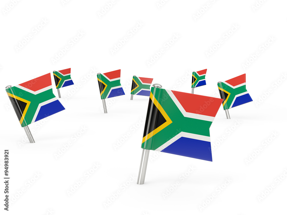 Square pins with flag of south africa Square pins with flag of south africa
