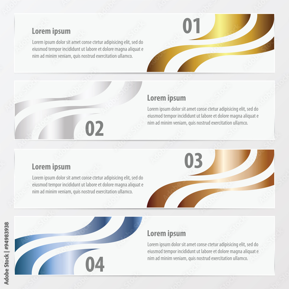 design 4 item on banner template gold, bronze, silver, blue col design 4 item on banner template gold, bronze, silver, blue col