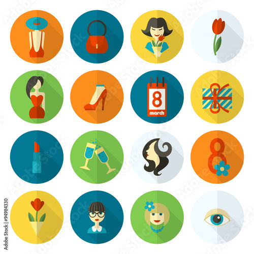 Womans Day Icon Set