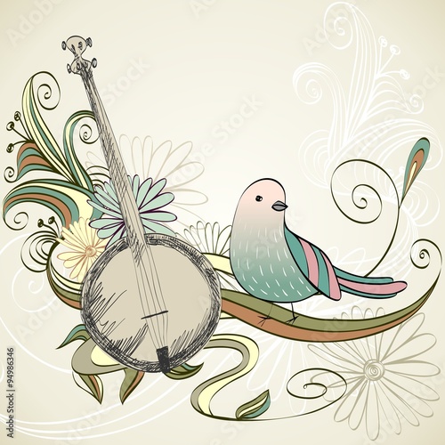 Musical background. Banjo 