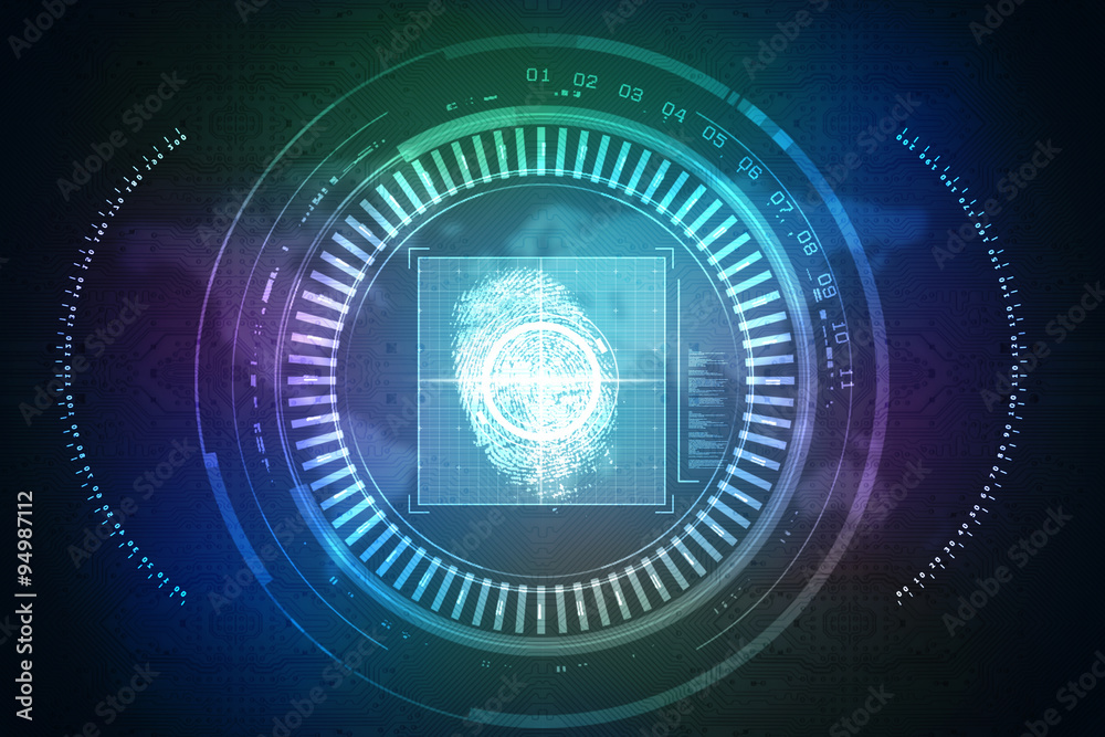 Obraz premium Fingerprint Scanning Technology Concept Illustration