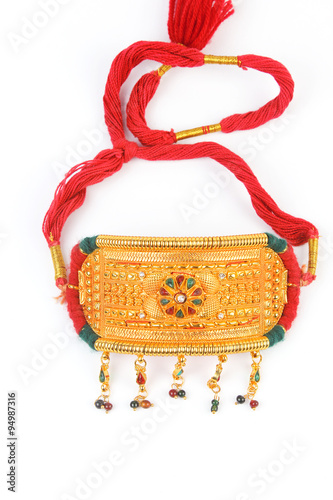 Indian Traditional Jewellery Bajuband, Baju Bandh For Arm Isolated on White photo