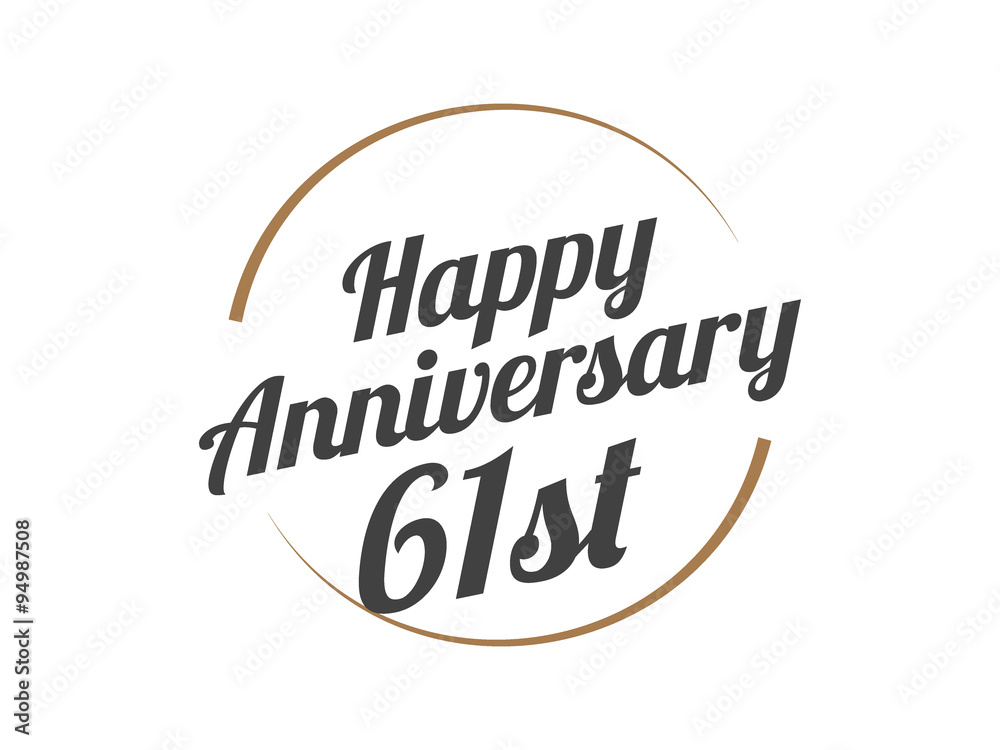61 Happy Anniversary Logo