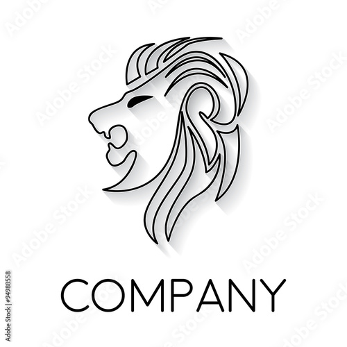 Vector sign abstract lion  in linear style