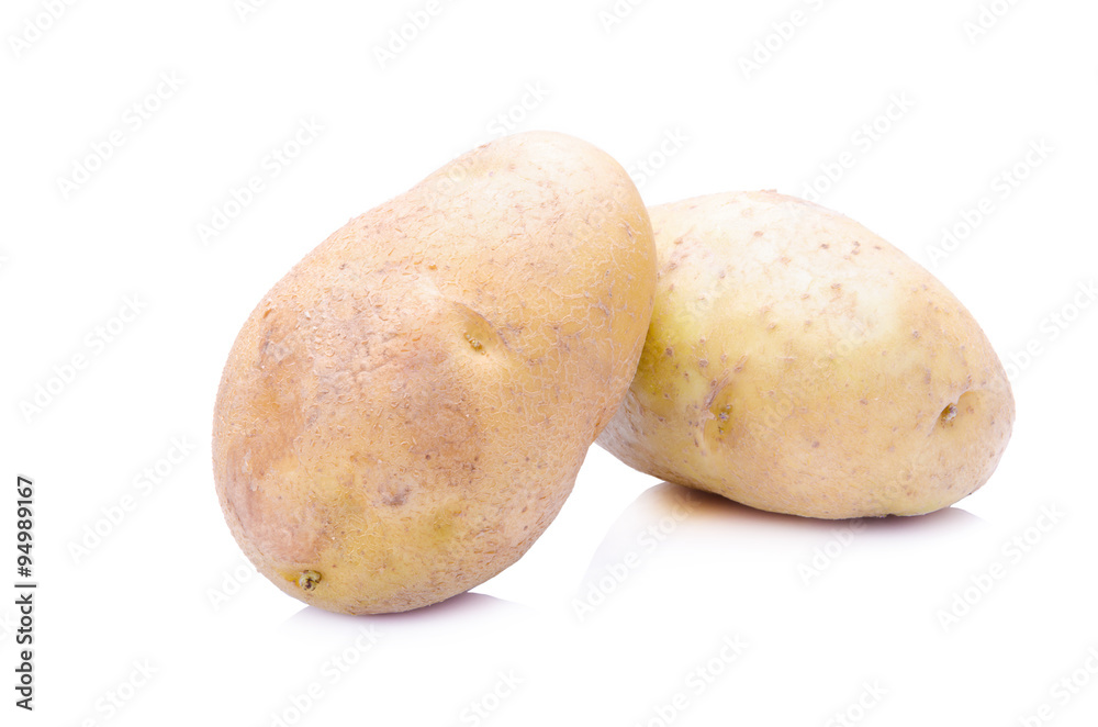 potato on white background