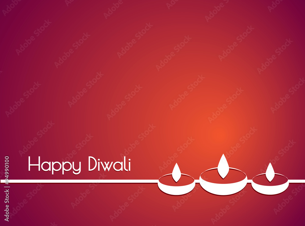 White text calligraphy inscription Happy Diwali festival India with  incandescent light with shadow on orange background. Linear vector  illustration EPS 10 Stock Vector | Adobe Stock