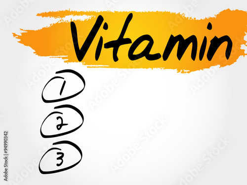 VITAMIN blank list, fitness, sport, health concept