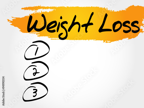 WEIGHT LOSS blank list, fitness, sport, health concept