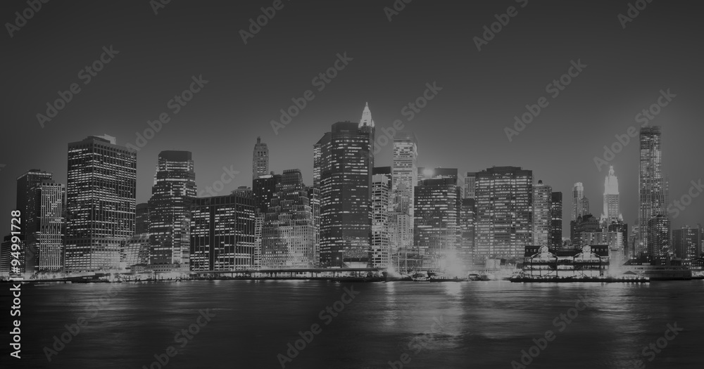 New York City Panorama Night Concept