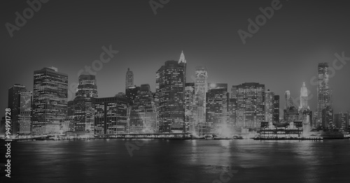Fototapeta Naklejka Na Ścianę i Meble -  New York City Panorama Night Concept