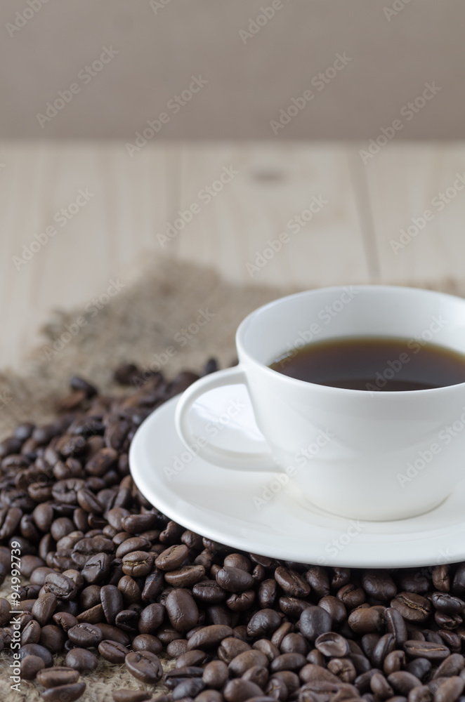Coffee cup and coffee beans Coffee cup and coffee beans