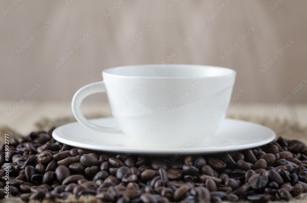 Coffee cup and coffee beans Coffee cup and coffee beans