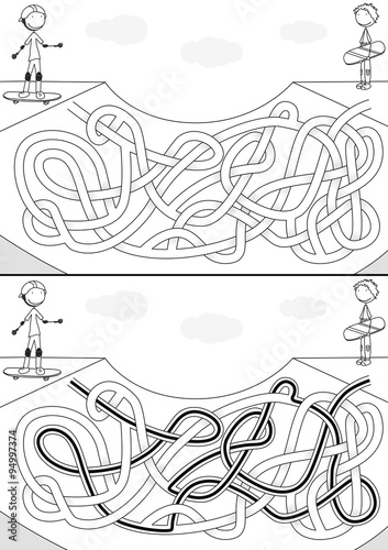 Skateboard park maze