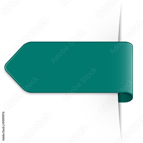 Long green arrow sticker with shadow & space for text