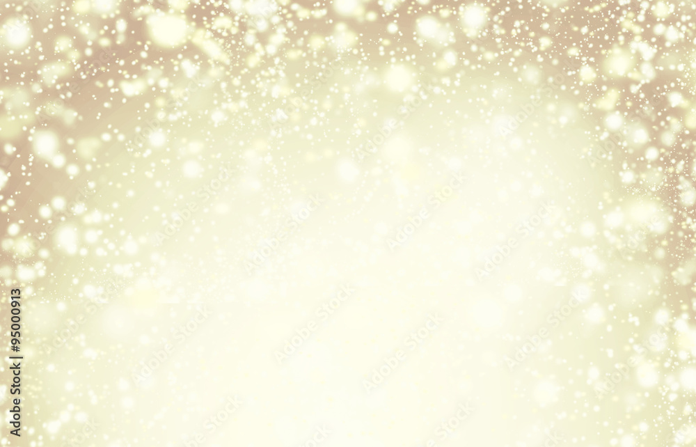Gold sparkles - Christmas Defocused Lights Background with winte