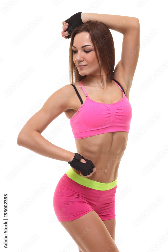 Fototapeta premium abdominal muscles young athlete