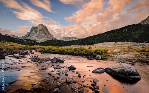 Bridger-Teton National Forest at sunrise, Wyoming, America, USA