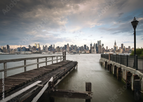 Manhattan skyline seen from the dock in Weehawken, New York, USA photo
