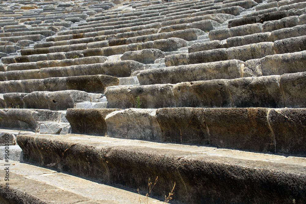 Amphitheater steps from famous tourism city Bodrum Turkey Amphitheater steps from famous tourism city Bodrum Turkey