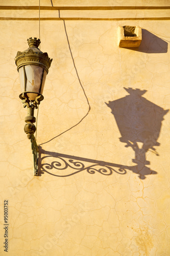  street lamp in morocco shadow and decoration
