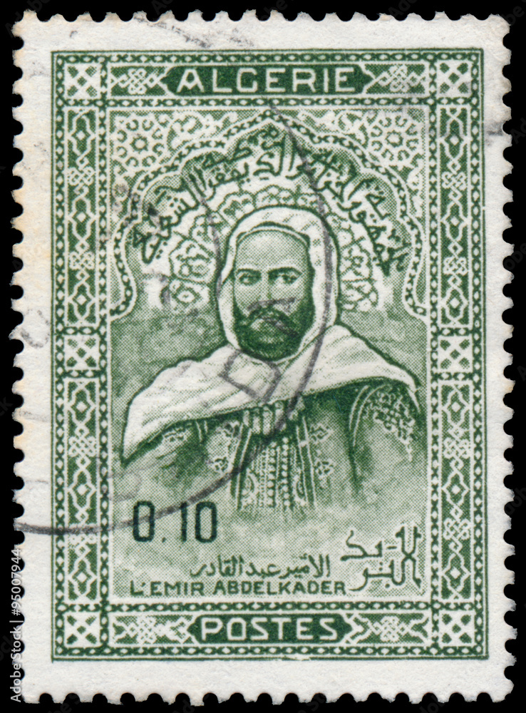 Stamp printed in Algeria shows Abd-el-Kader Stamp printed in Algeria shows Abd-el-Kader