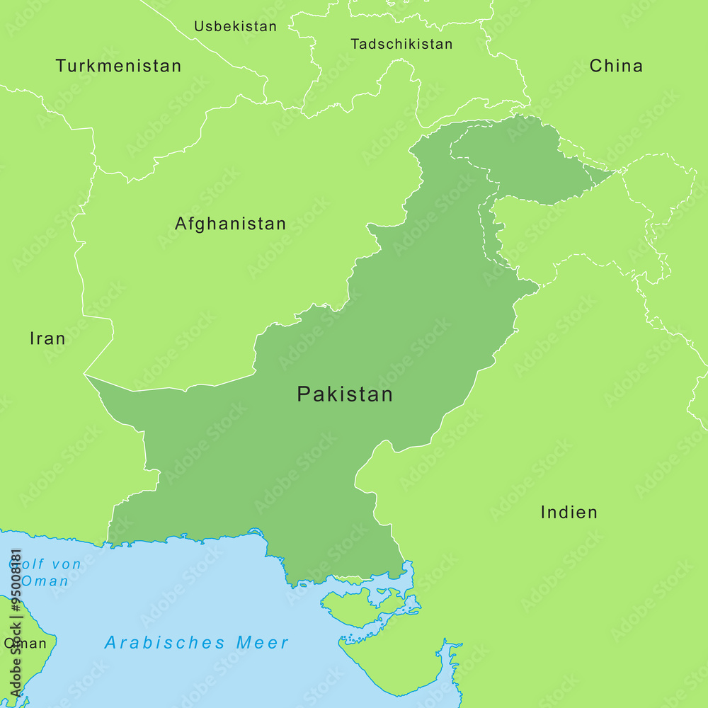 Pakistan Karte in Grün