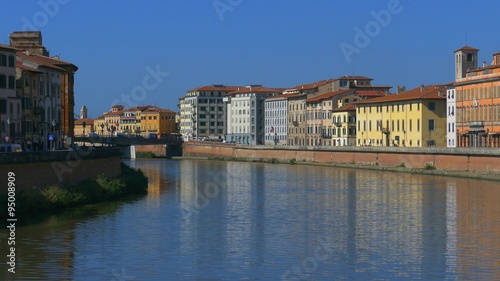 Lungarno Pacinotti street at the river Arno, Pisa, Tuscany, Italy, Europe photo