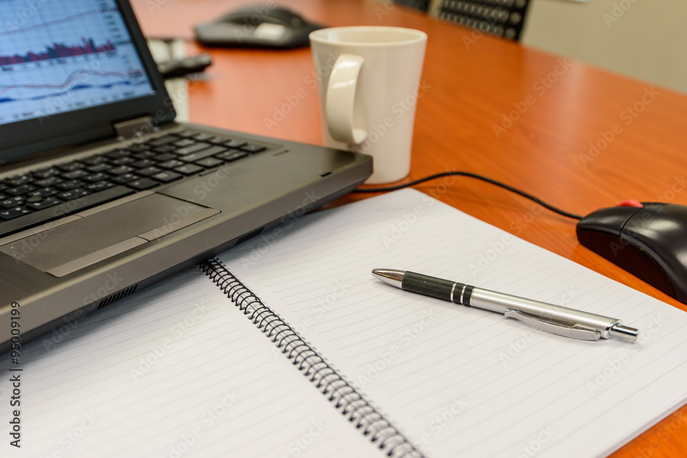 Image of business ,pen on notebook on workplace. Image of business ,pen on notebook on workplace.